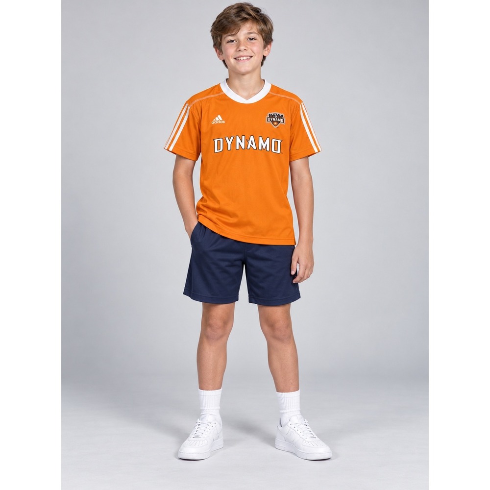 Adidas Houston Dynamo MLS Soccer Jersey Orange Youth Medium M 10-12 Gorpcore Y2K